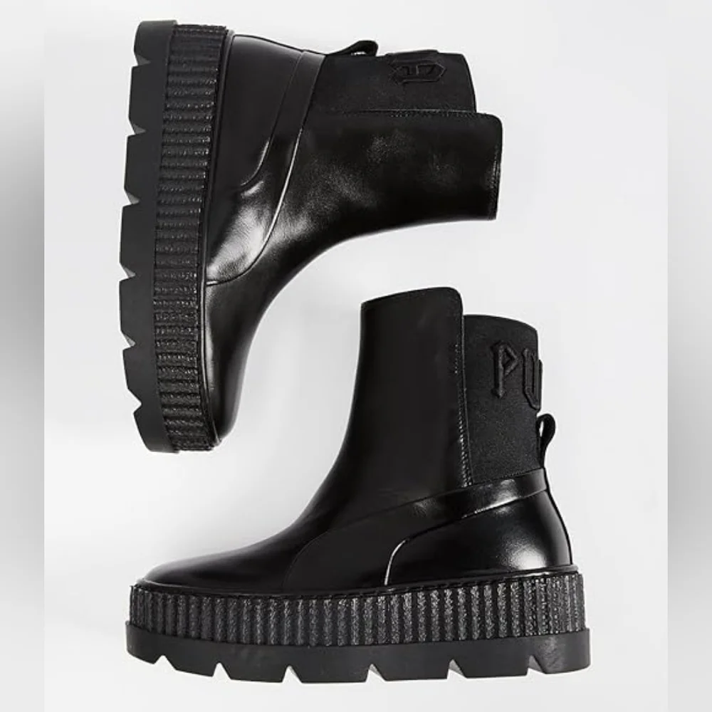 FENTY Puma Chelsea Sneaker Boots Black Platform – Rihanna Collection – Size 8.5 - Picture 4 of 12